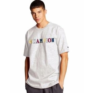 Champion Heritage Old English Lettering Logo T-Shirt Gray Mens